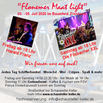 Flonemer Maat light - 1. Wochenende im Juli 2020
